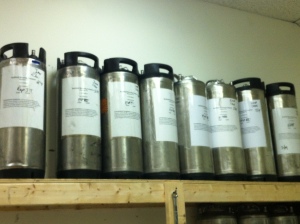 Kegs, all ready to go.
