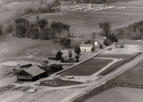 From the archives (Katie may have too much fun with the archives...): Black Creek Pioneer Village in 1959, the year before it officially opened. Burwick House has already been moved (just right of photograph centre).